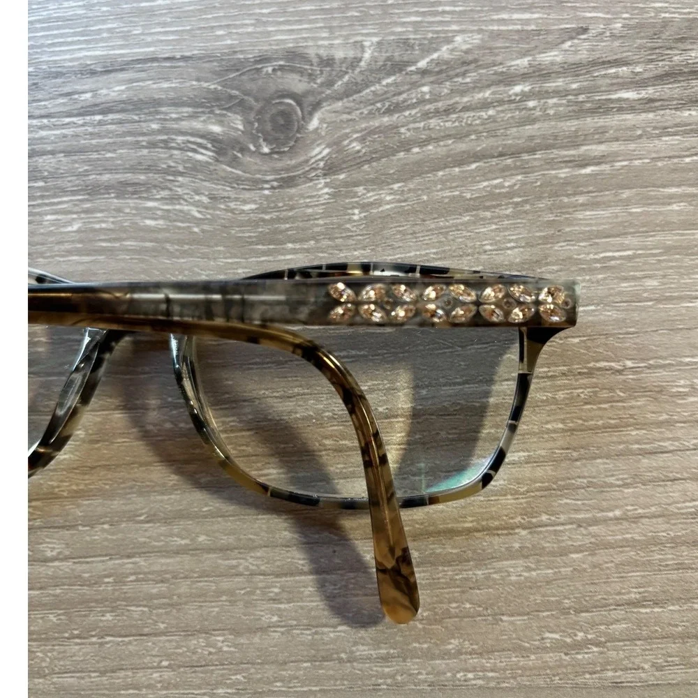 Vera‎ Wang Tortoise Shell Eyeglass FRAMES Rhinestone Crystal Embellished Women